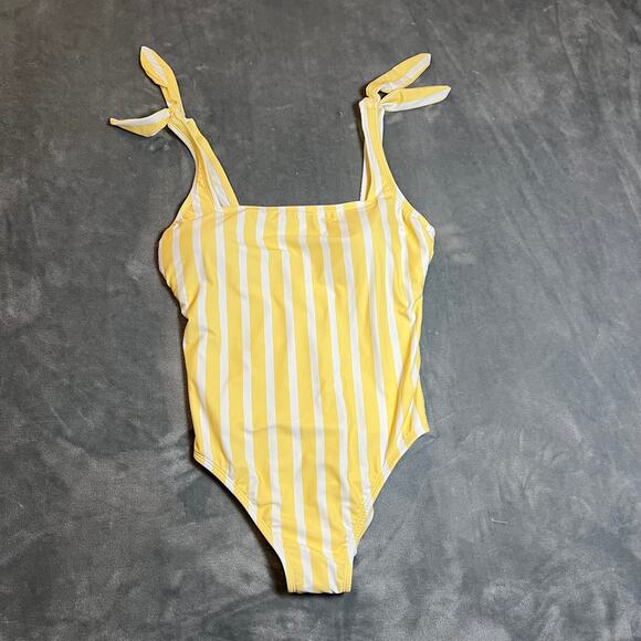 Kona Sol Women's Striped Square Neck One Piece Swimsuit Size Large NEW - Picture 4 of 13